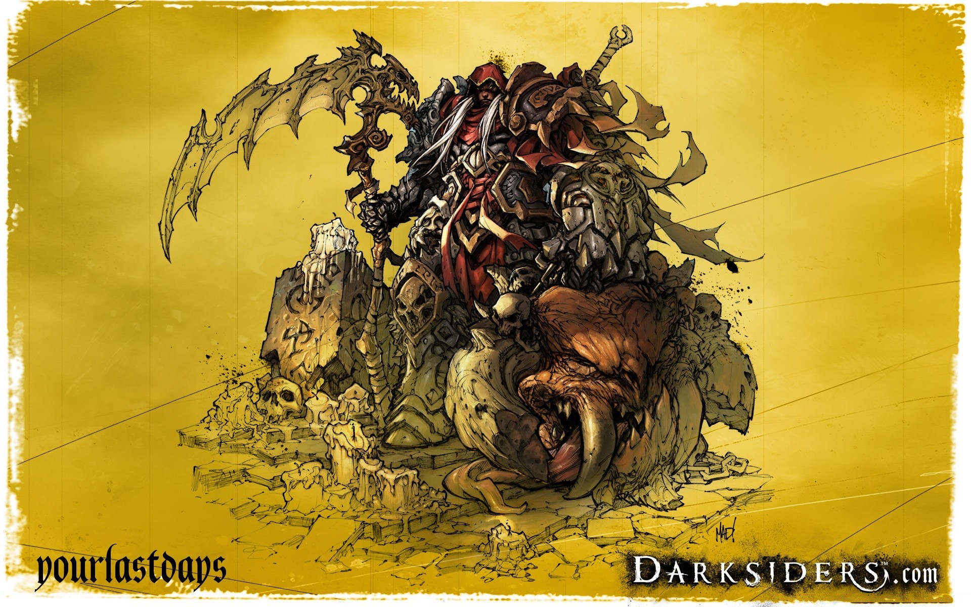 darksiders illustration art old design painting desktop symbol