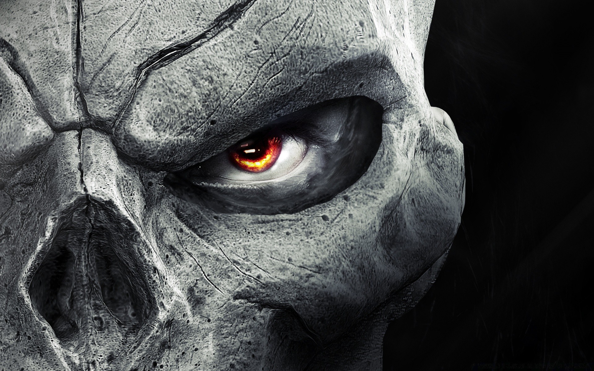 darksiders visage horreur effrayant halloween portrait vicieux homme peur art