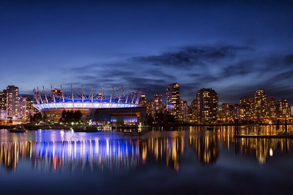 Night landscape of a modern metropolis