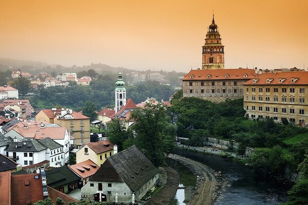 Piękne miasto z drzewami