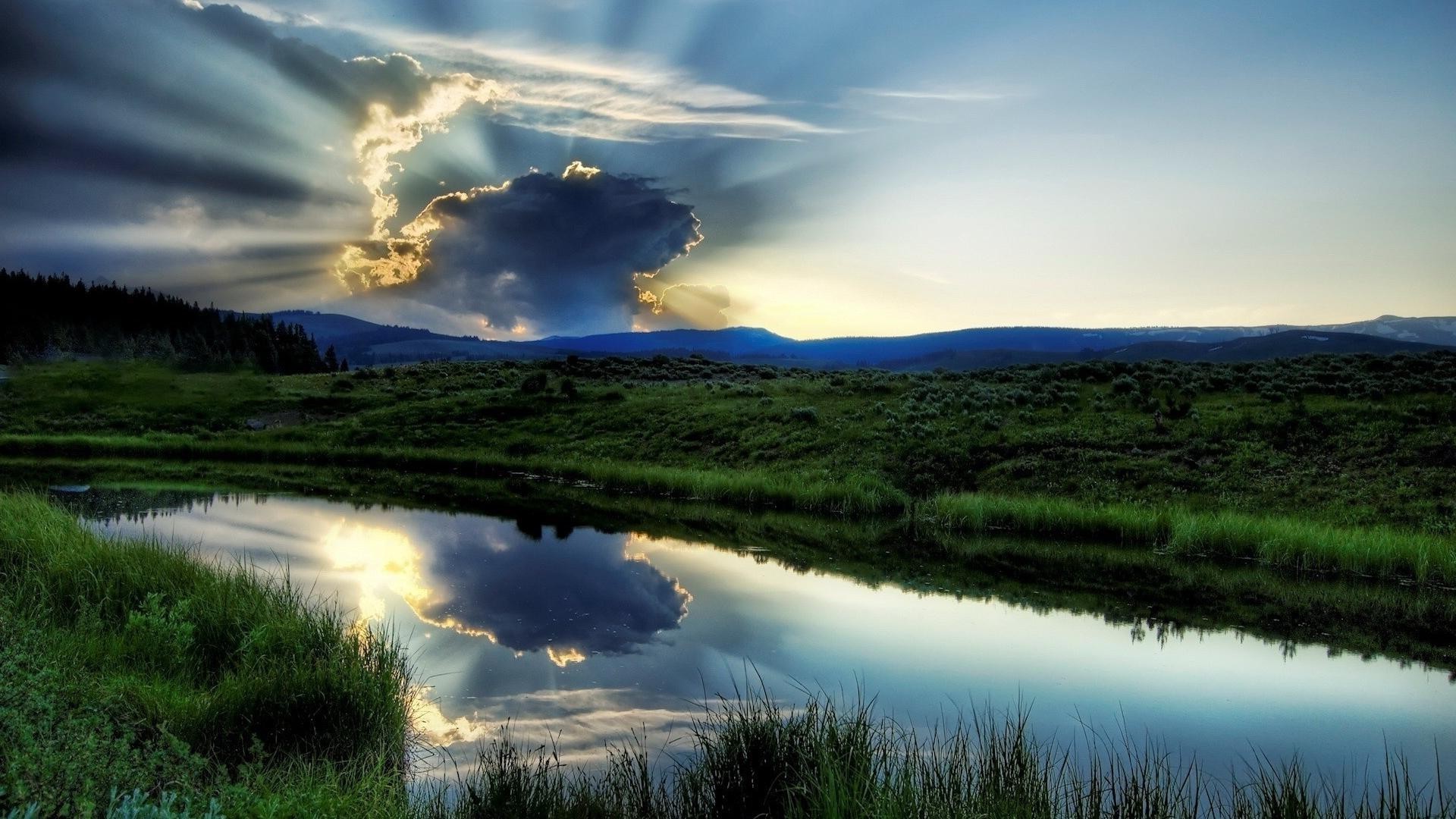 cielo paisaje amanecer naturaleza puesta de sol cielo lago agua al aire libre sol reflexión hierba buen tiempo verano