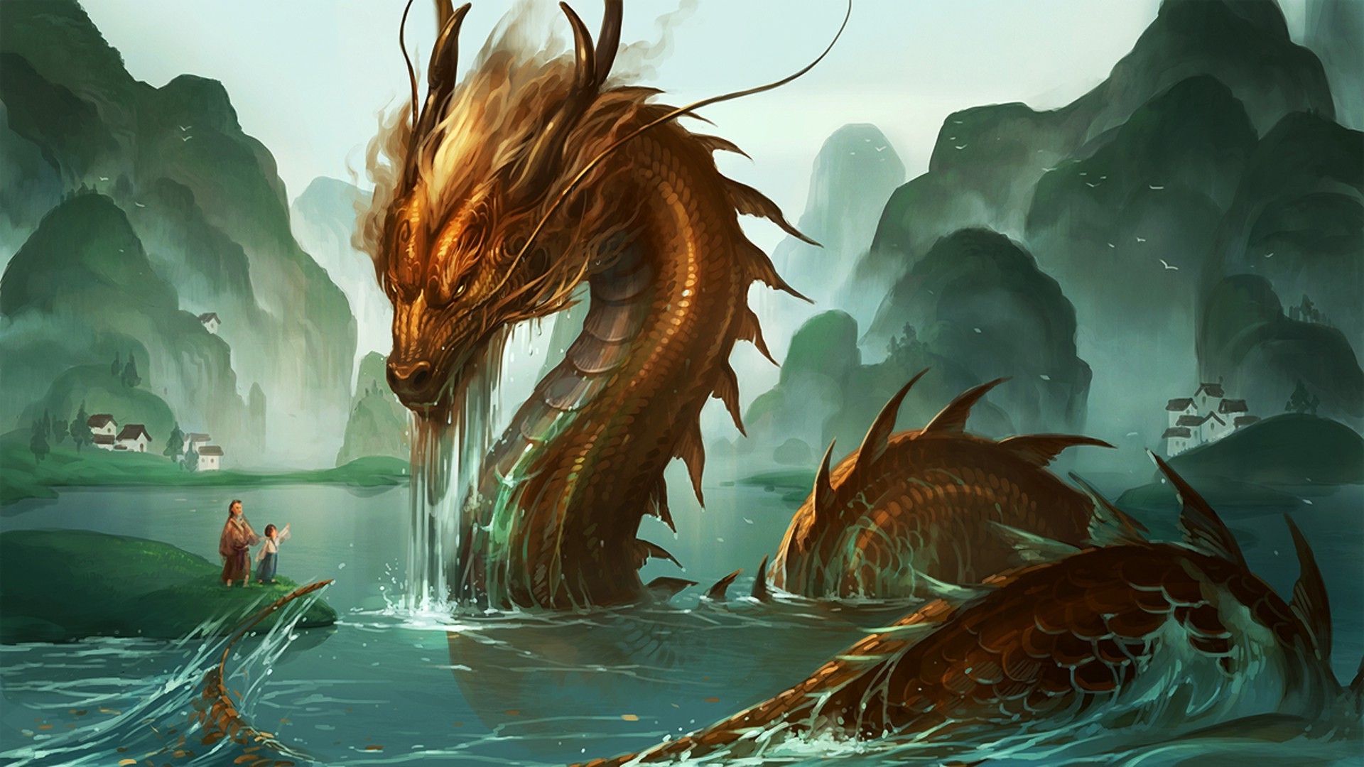 dragons eau sous-marin océan mer nature natation tropical poissons illustration aquarium de bureau