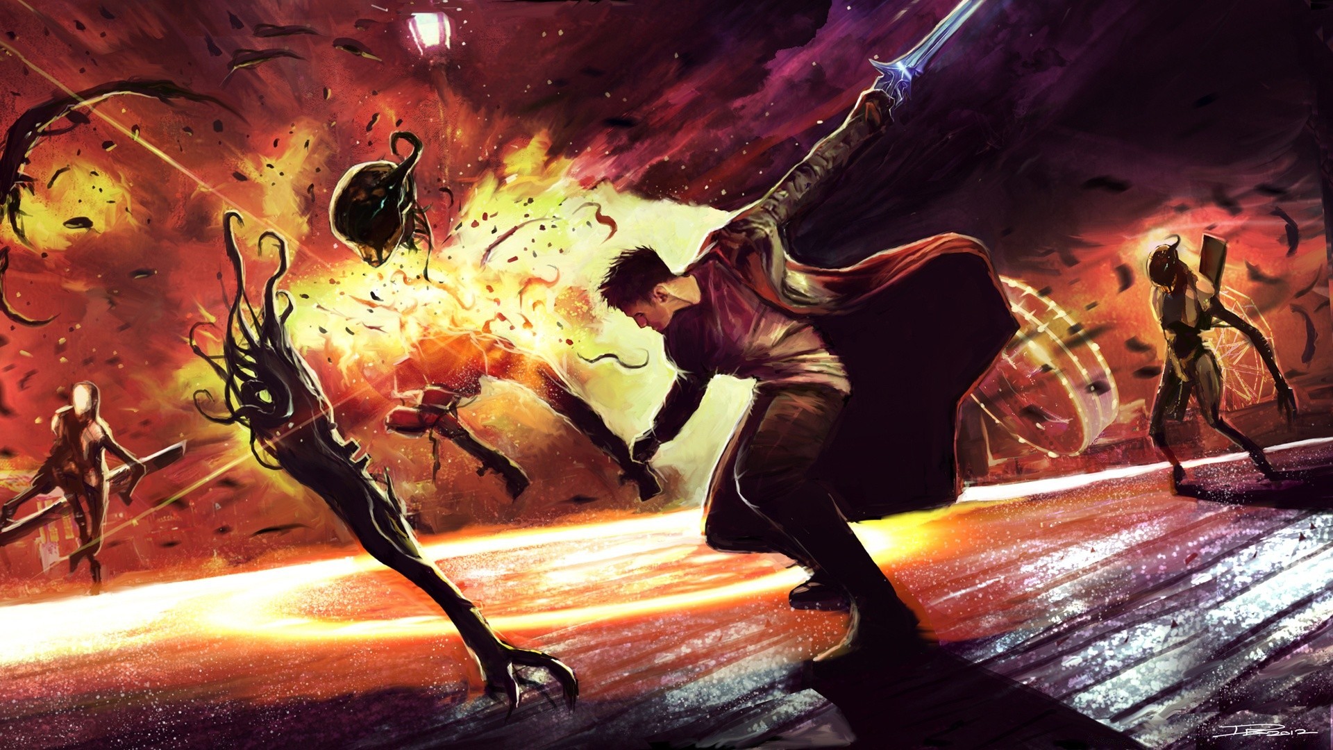 devil may cry arte da solo musica adulto pittura sfocatura