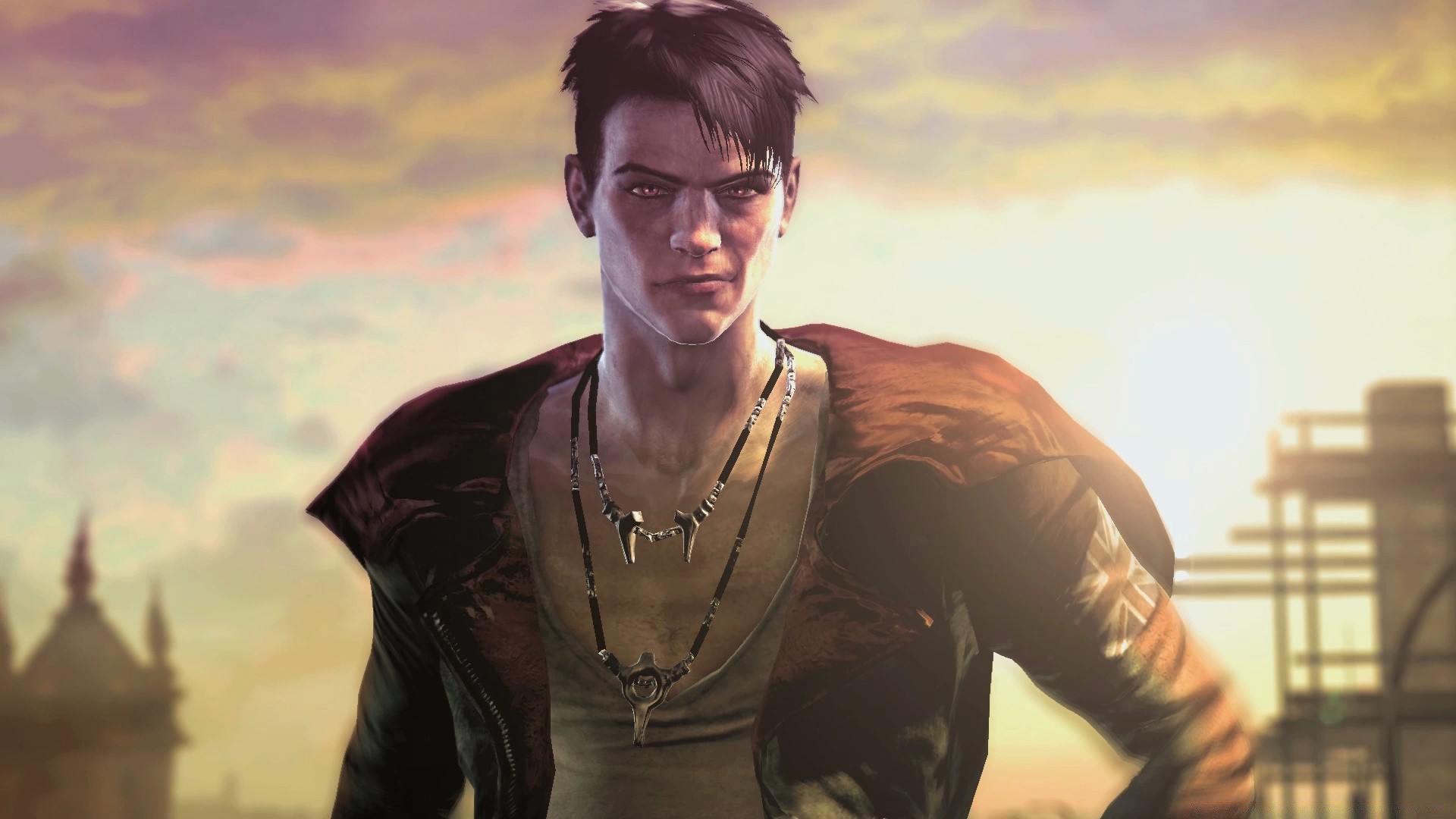 devil may cry porträt erwachsener einer person sonnenuntergang musik tragen im freien gesichtsausdruck licht hintergrundbeleuchtung modell