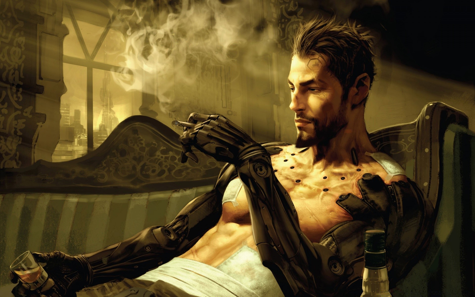 deus ex retrato sozinho adulto arte música modelo armas homem guerra