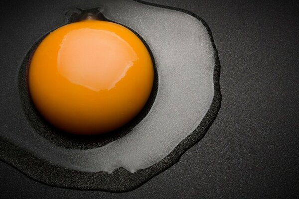 Egg in a frying pan - breakfast for a man