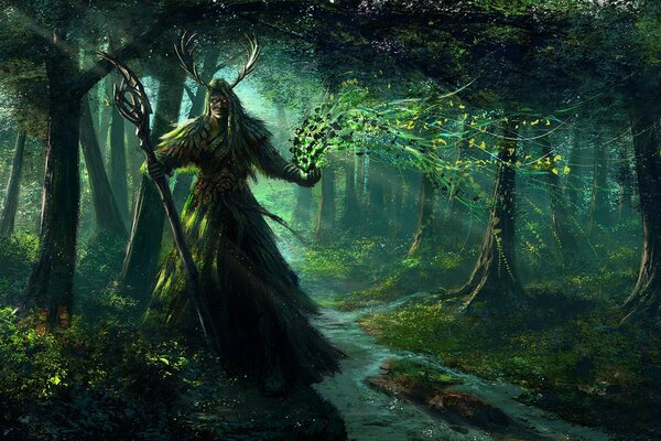 A sorcerer in impenetrable dense forests