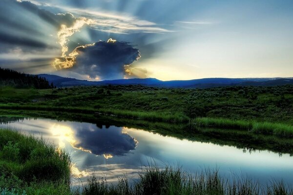 A snapshot of nature with an incredibly beautiful sky