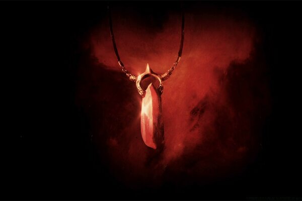 A beautiful amulet on a black background