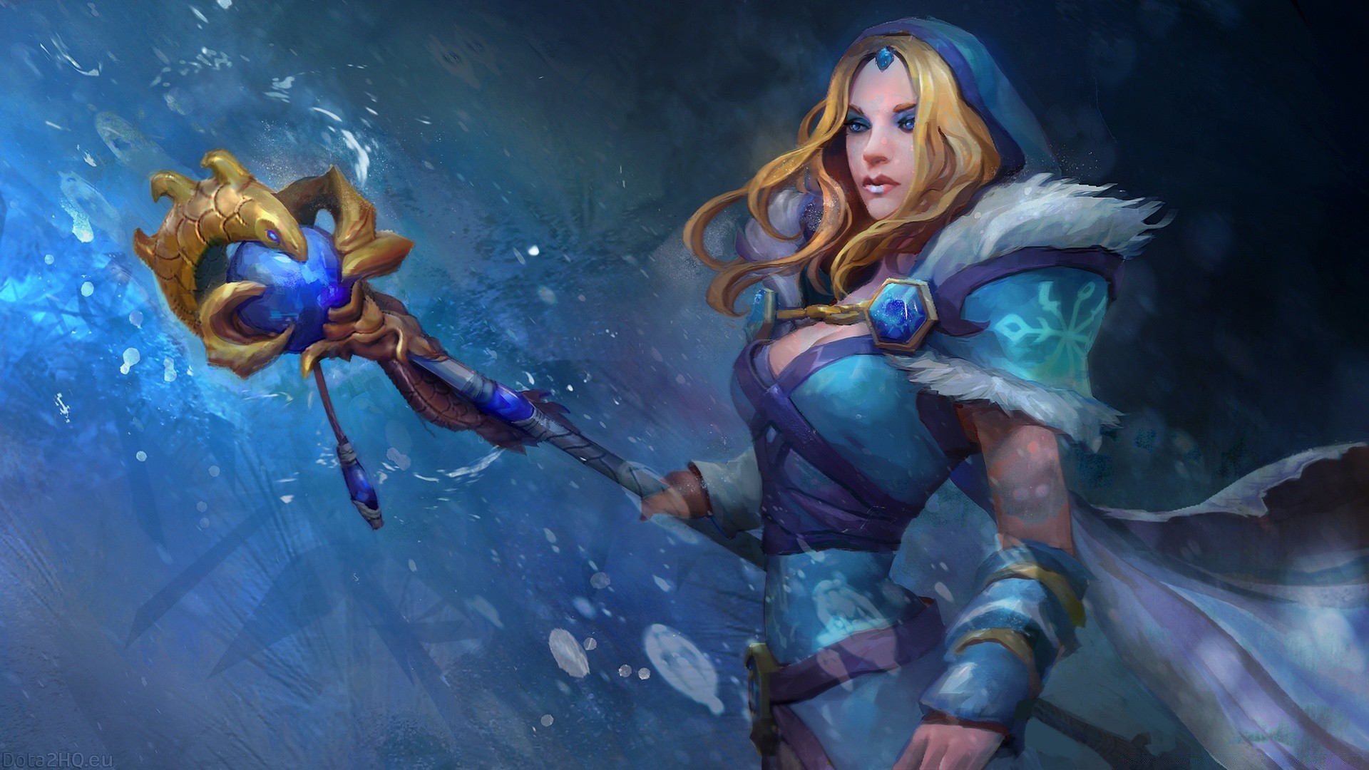 dota debaixo d água arte mulher ilustração fada pintura peixes água magia