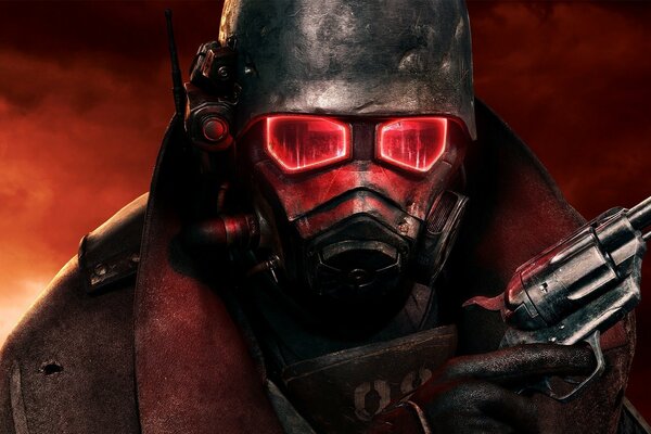 Held mit roter Brille aus dem Fallout-Spiel