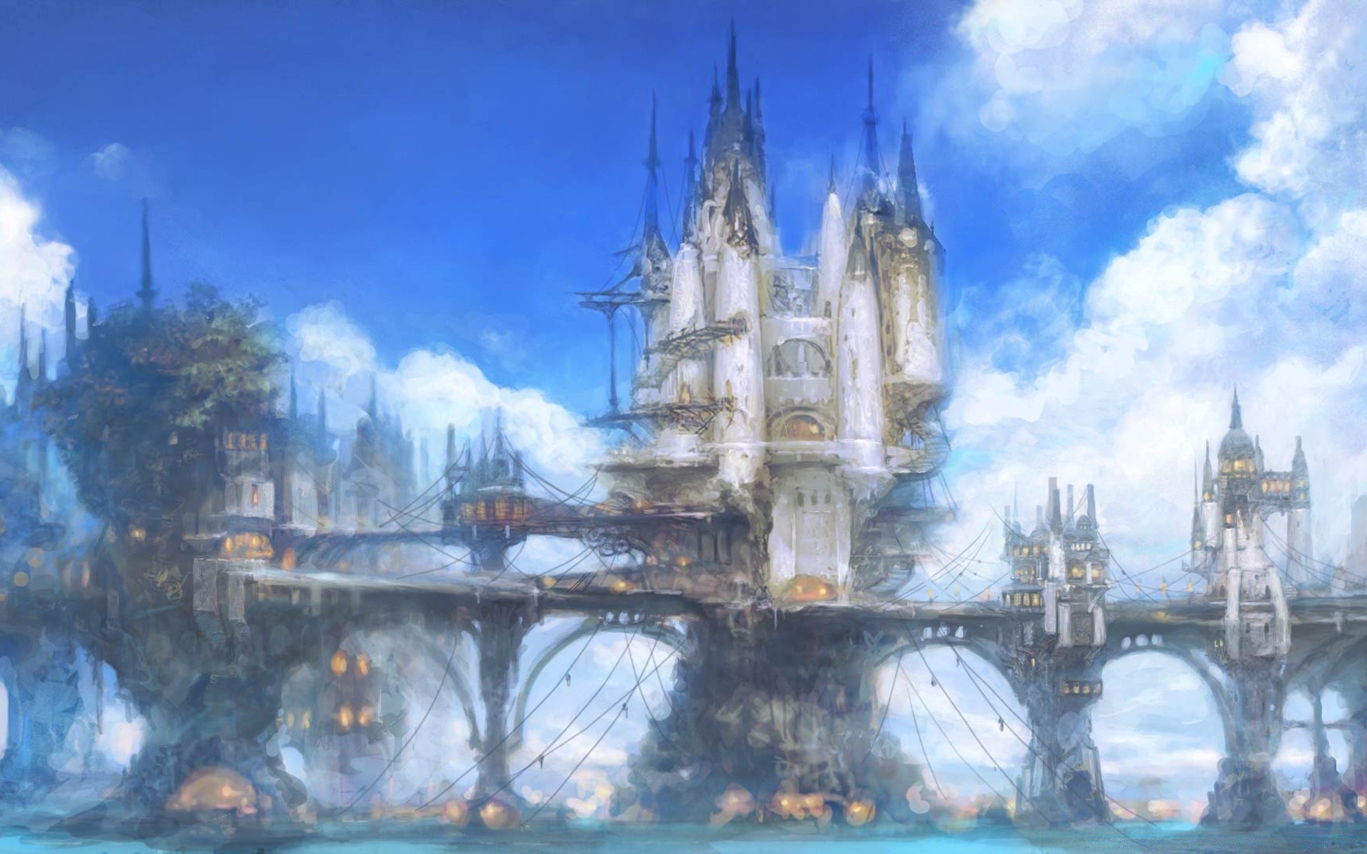 final fantasy architektura dom niebo podróże stary wieża miasto religia sztuka miejski