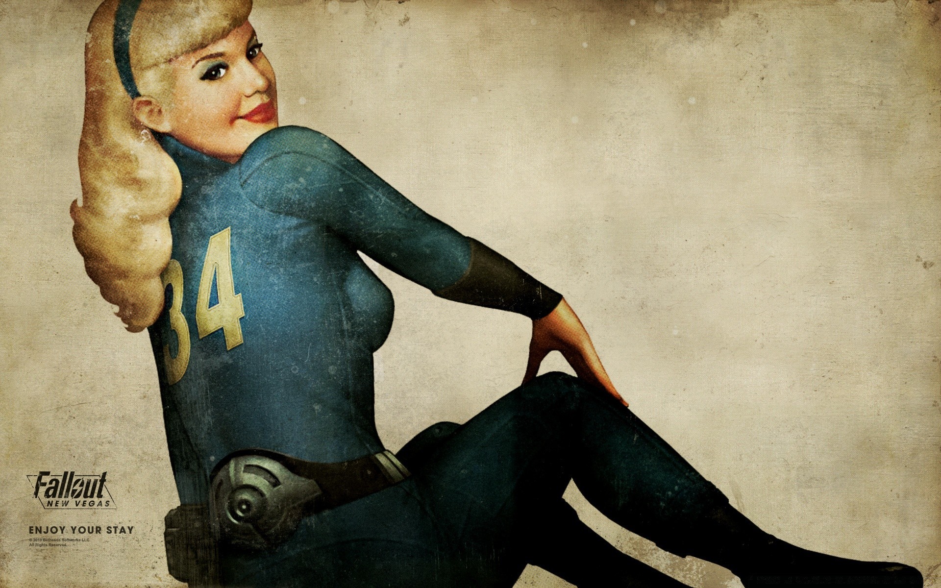 fallout solo adulto desgaste arte mujer pintura hombre retro