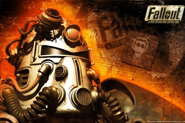 The splash screen of the fallout game is orange