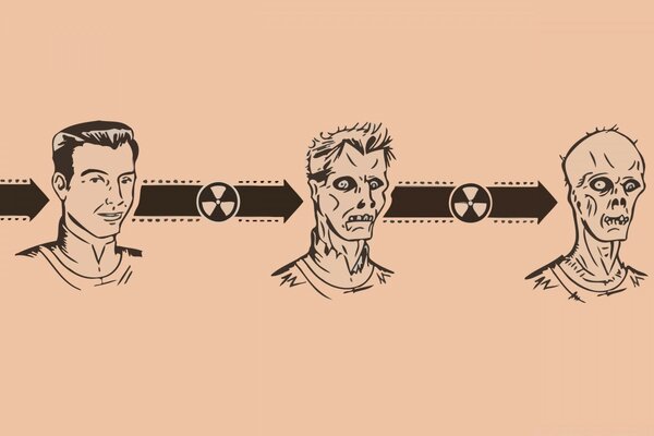 Illustrazione di design retrò con fallout