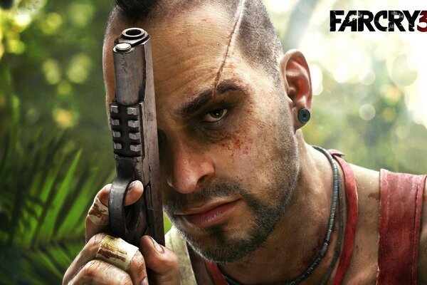 Ein Mann mit einer Waffe aus far cry