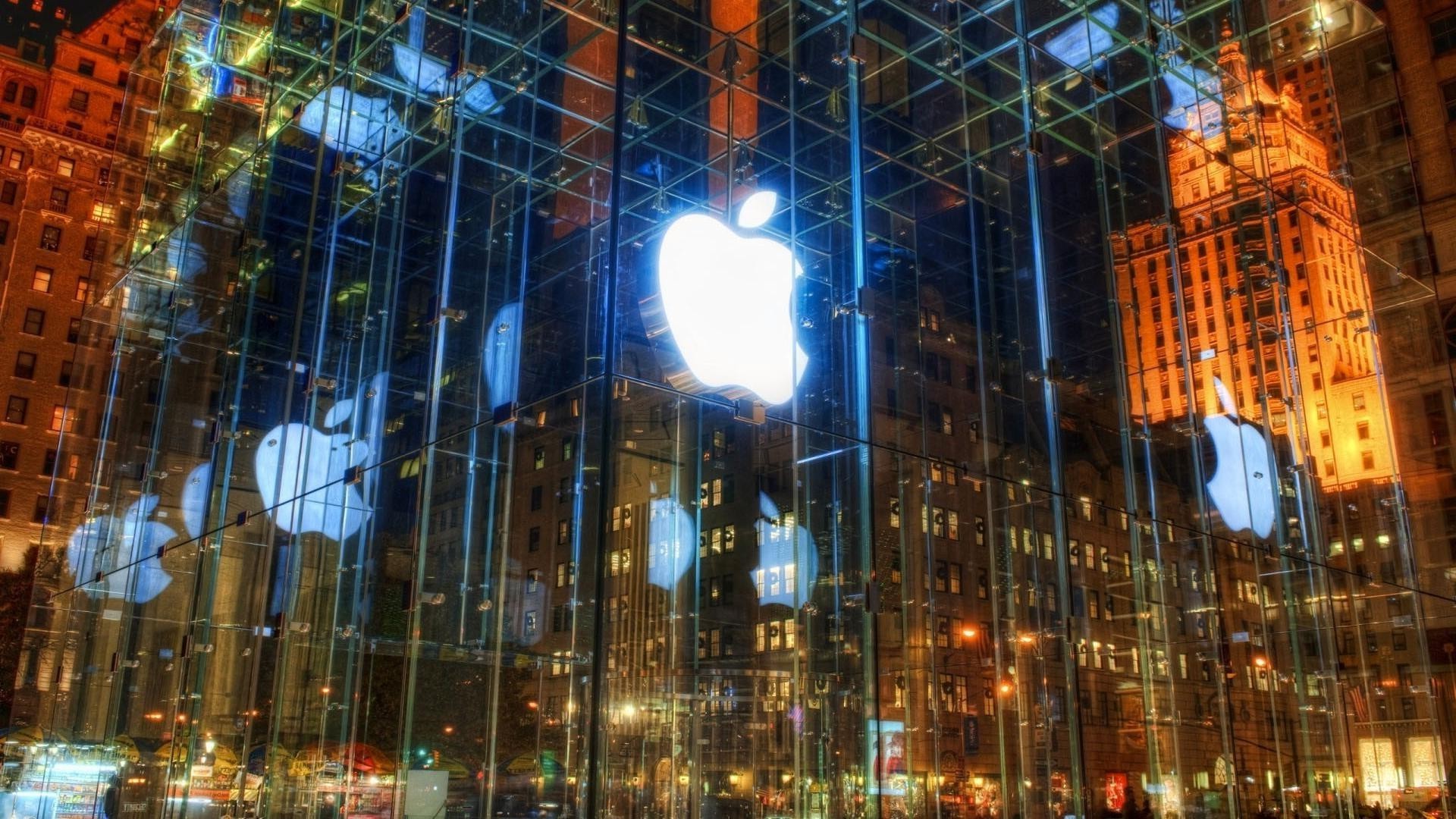 apple światło miasto dom miejski śródmieście wieczór biznes architektura scena podróż wieżowiec podświetlany zmierzch technologia