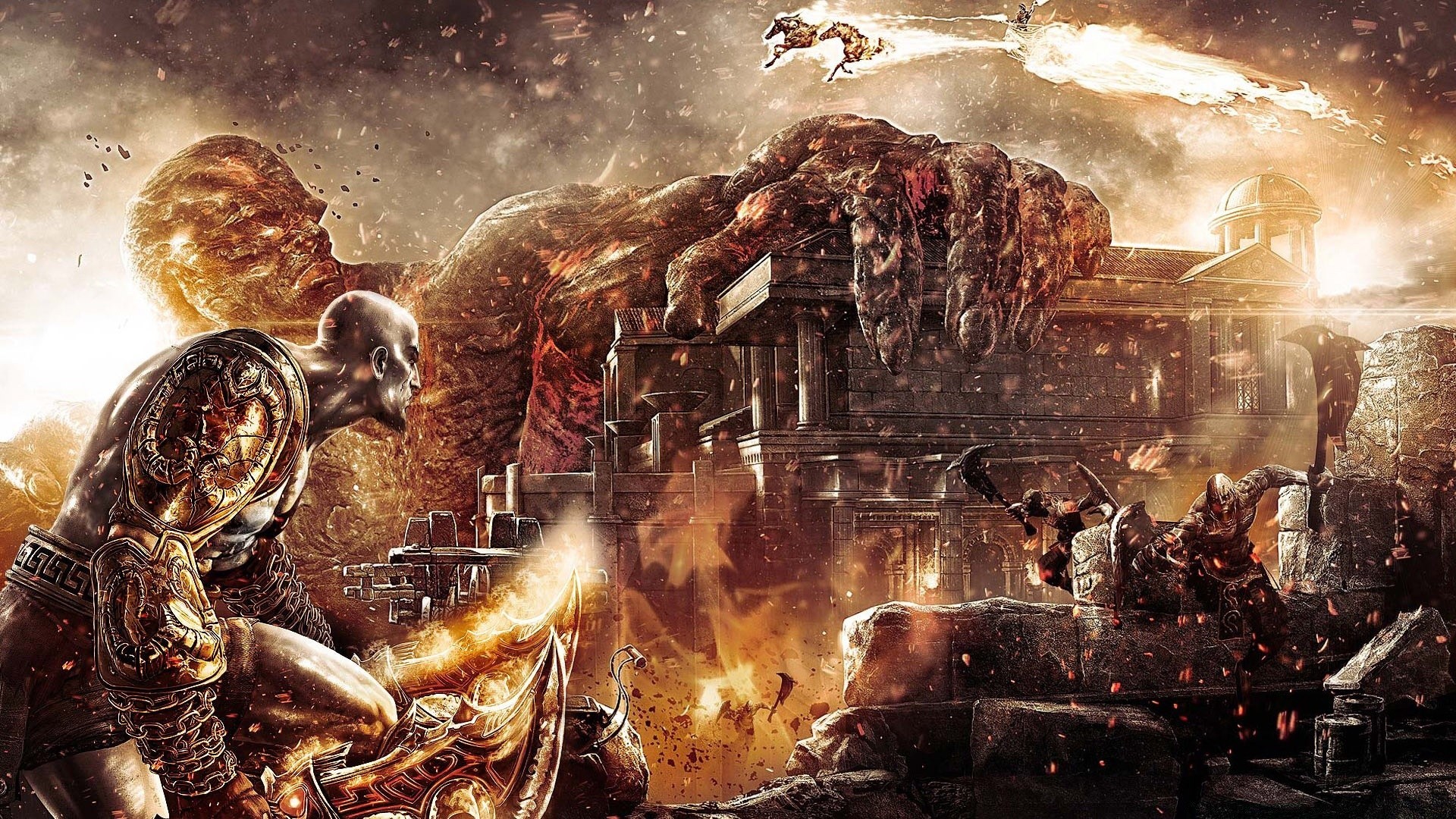 god of war flamme fumée art chaleur