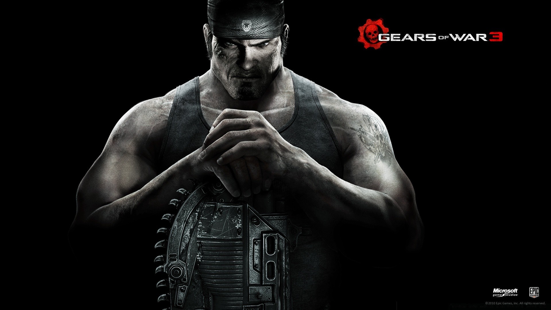 gears of war hombre fuerza atleta adulto solo camisas sombra oscuro interior poder retrato