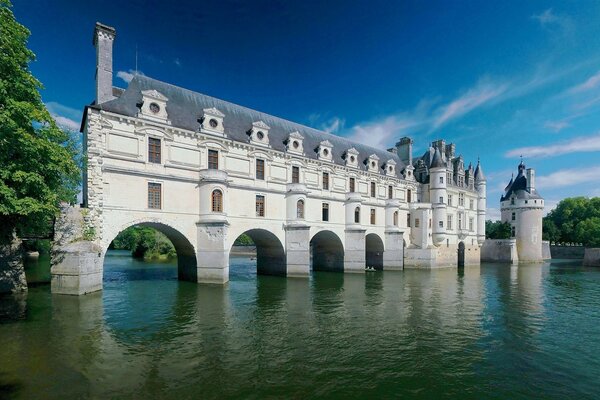 A stunning castle standing in the middle of the river