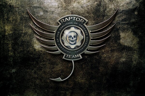 Emblema raptor in stile Metal Punk