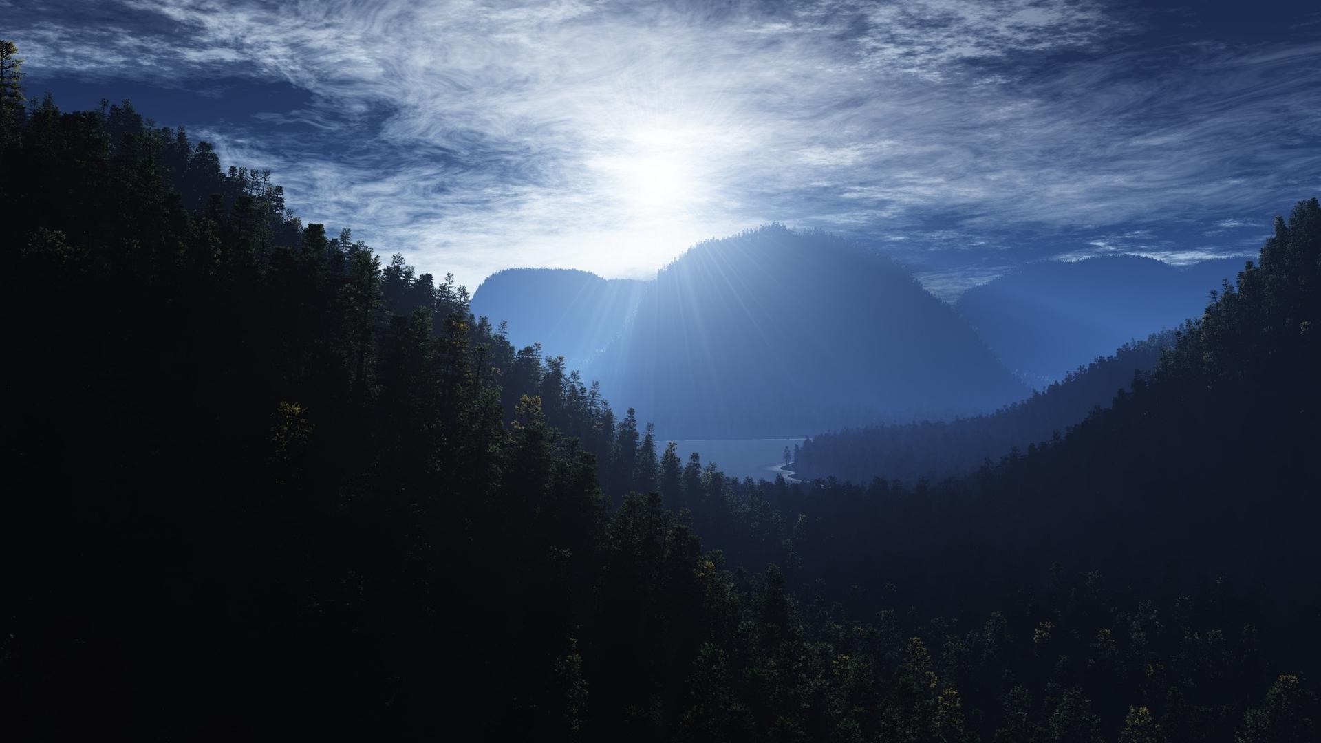 lumière du soleil montagnes paysage ciel brouillard nature arbre à l extérieur voyage aube bois coucher de soleil neige brouillard lumière du jour lumière