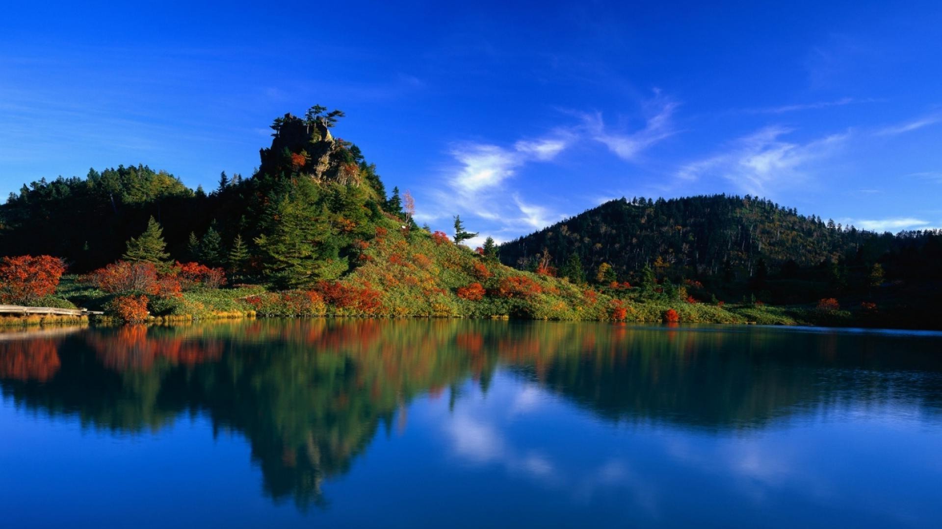 山 湖 水 倒影 自然 户外 景观 旅游 天空 树 木 河 凉意 黎明