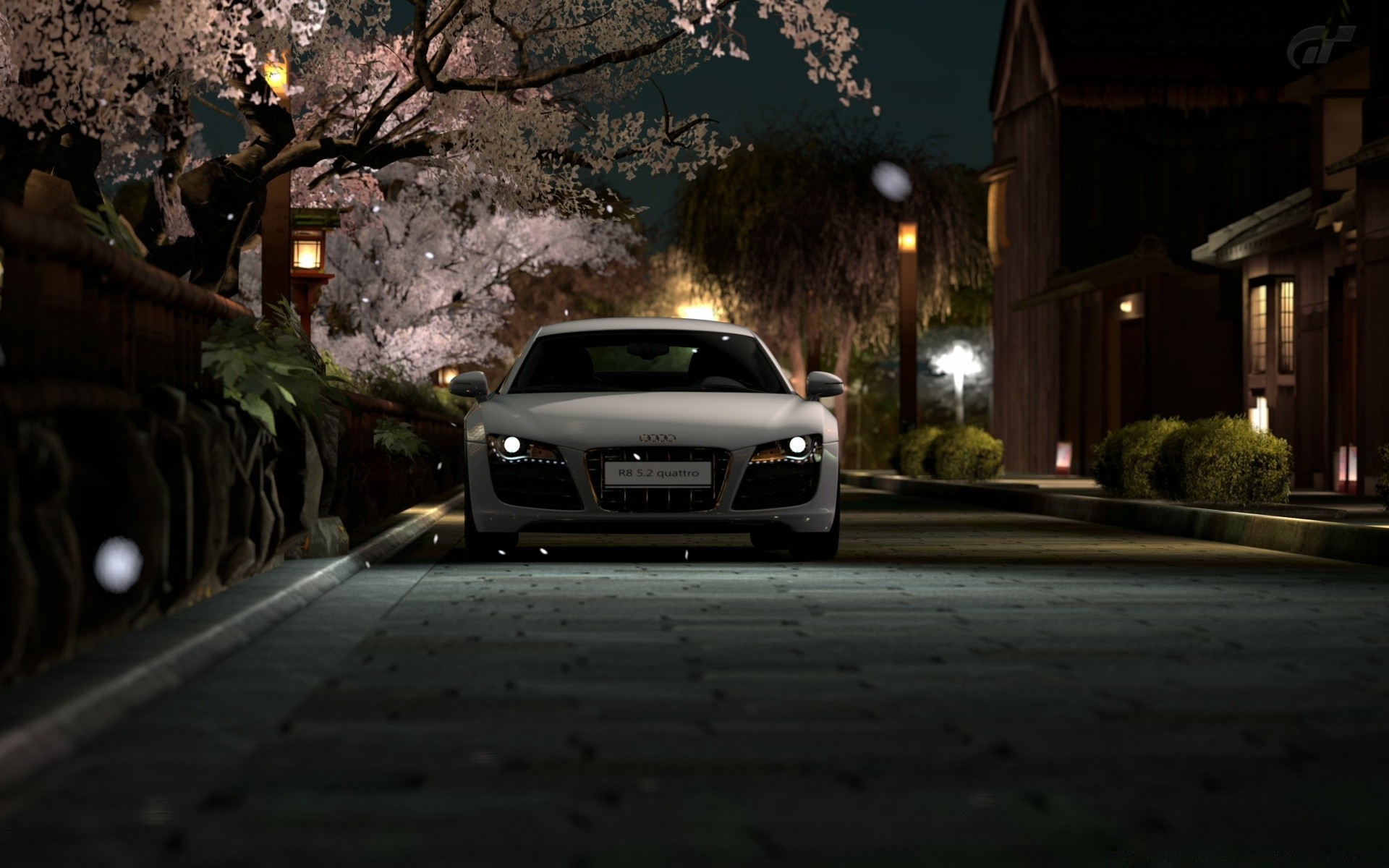 gran turismo street car pavement road light blur city storm urban blacktop vehicle asphalt monochrome offense transportation system action tree travel police