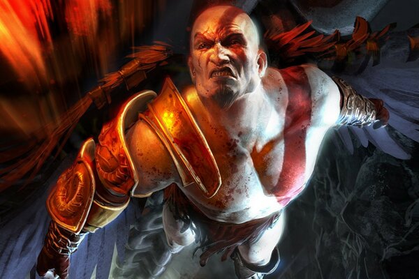 God of war: Ein Krieger mit erhobenem Kopf