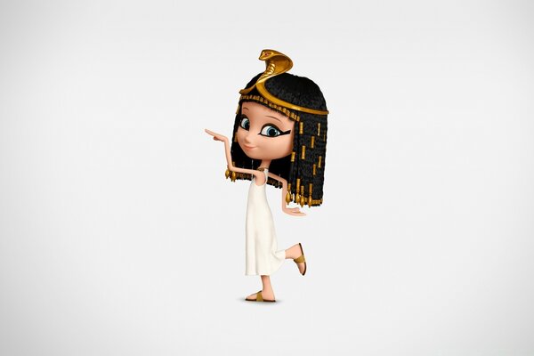 Cartoon girl from Egypt on a white background