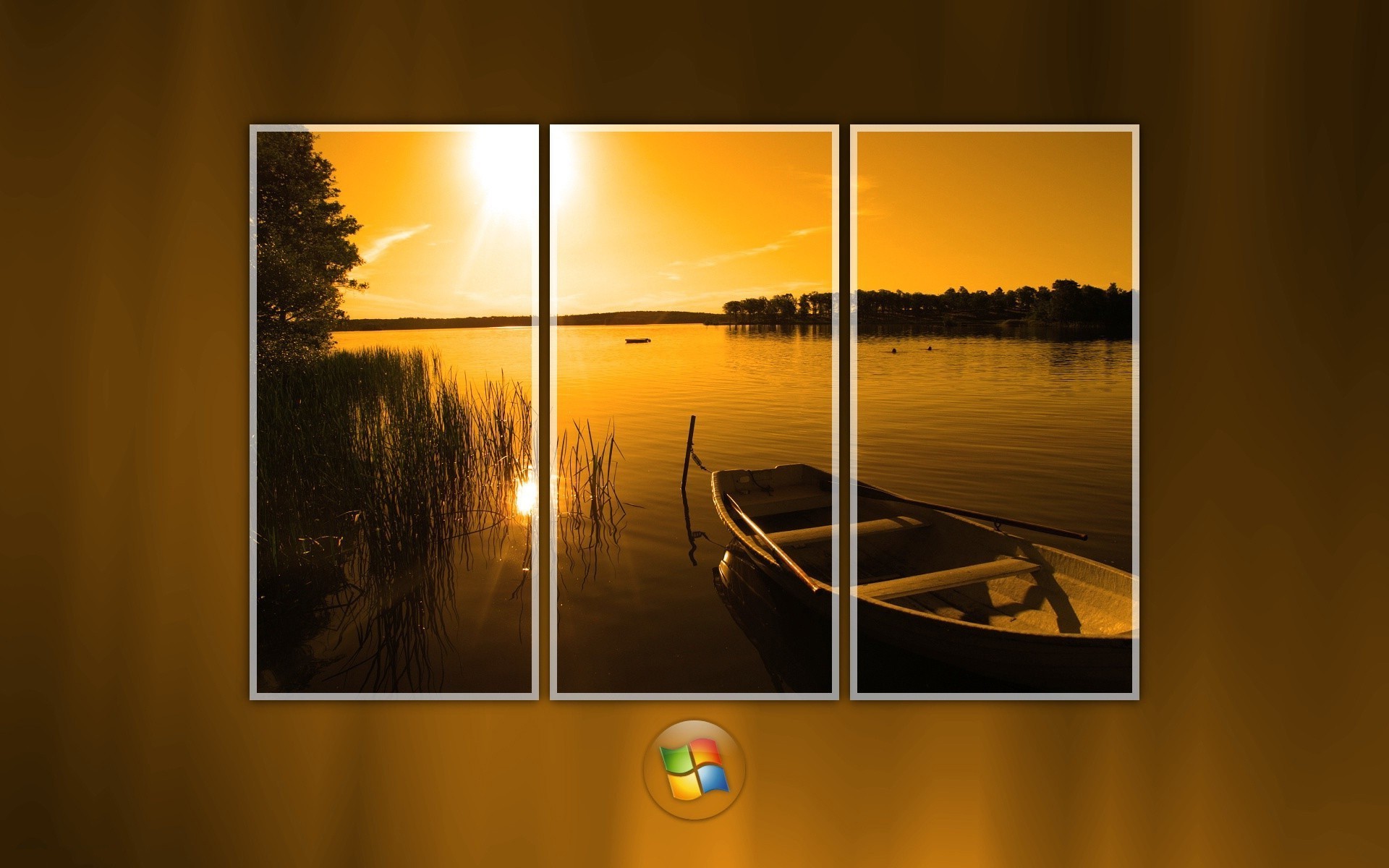 windows sunset nature landscape reflection dawn sun water summer lake sky fair weather wood light composure beautiful desktop fall sea picture frame color