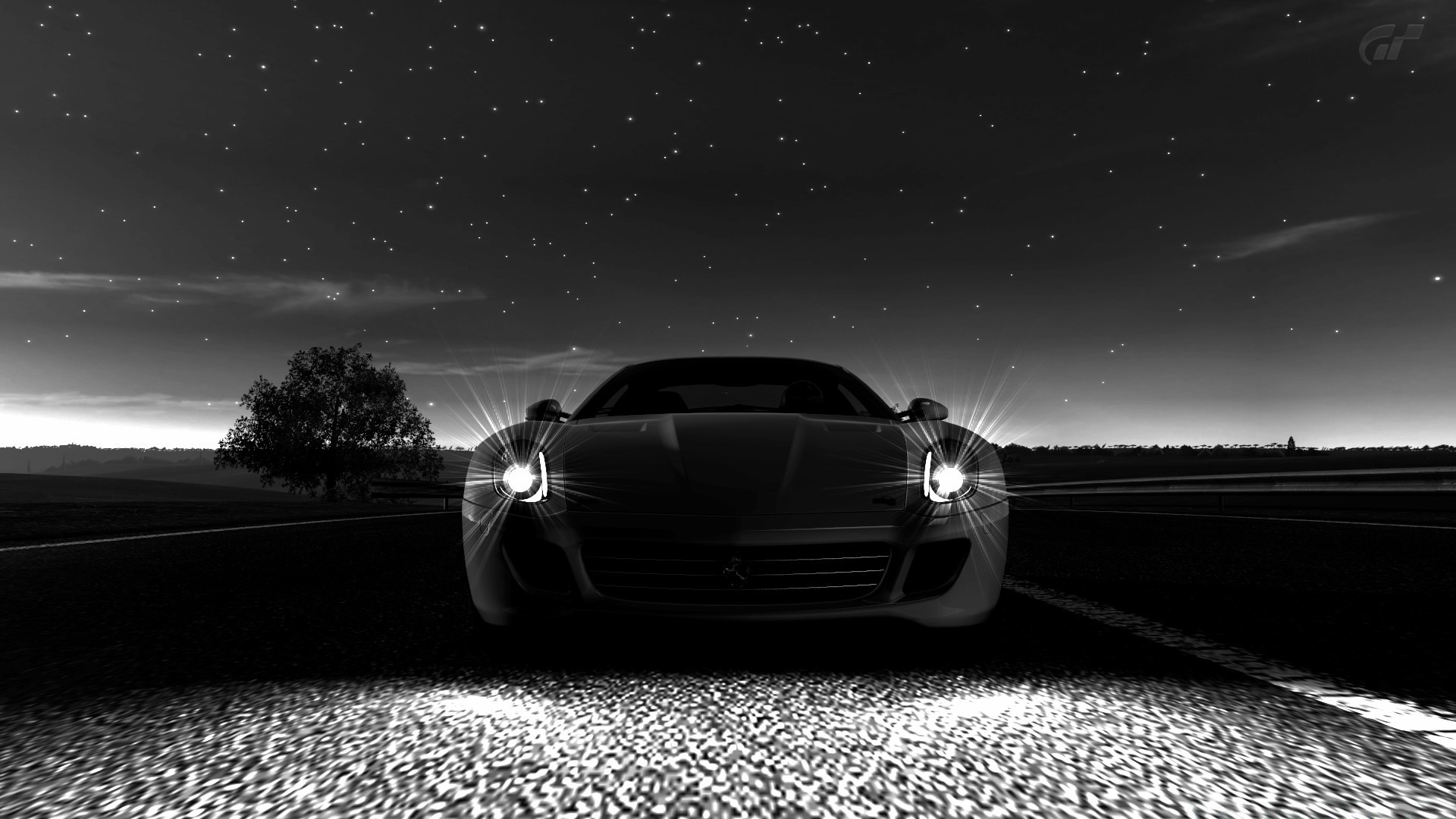 gran turismo car light sunset hurry asphalt landscape road transportation system vehicle sky dark