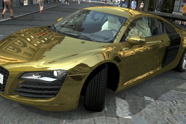 Beautiful gold-colored car