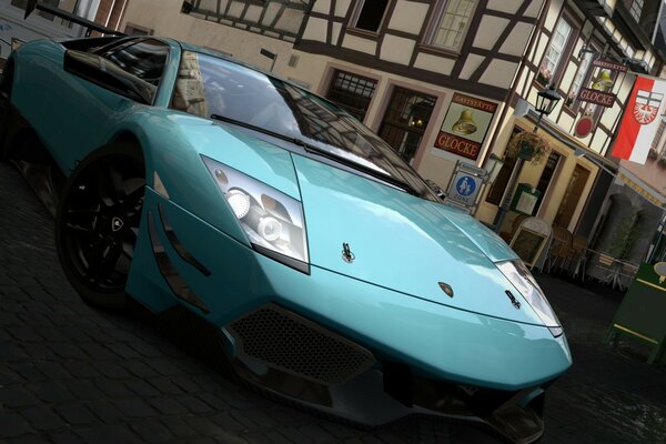 Gran turismo. Blue sports car