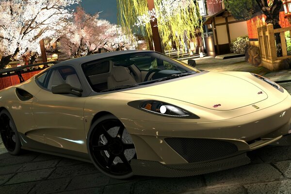 The car is matte gold color