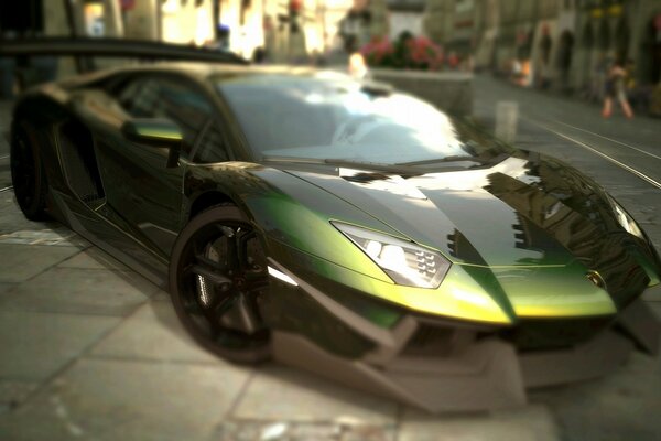 Lamborghini vipera verde a fuoco