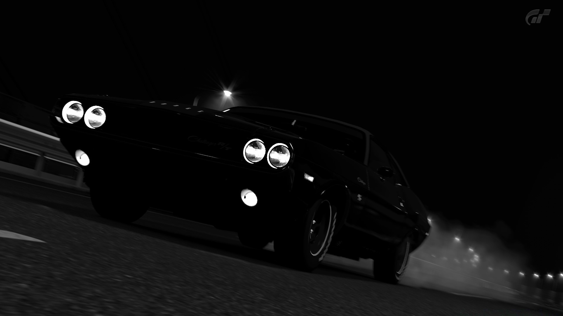 gran turismo car monochrome vehicle light transportation system dark desktop studio wheel action shadow street