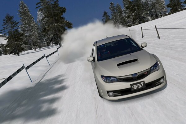 Clubes de neve fora do carro no inverno