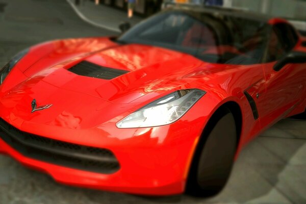 Voiture de course rouge