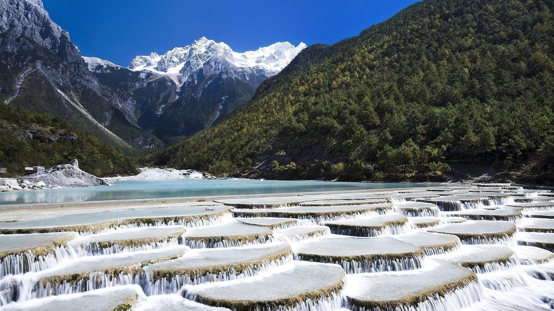 mountains snow water mountain landscape travel outdoors ice cold nature wood winter scenic daylight sky