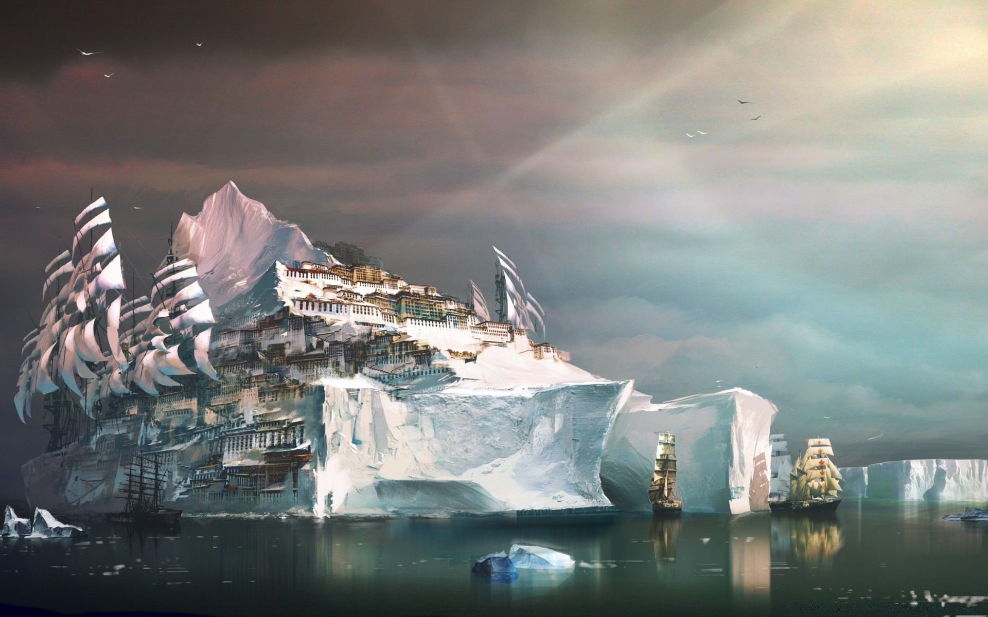 guild wars eau neige paysage voyage réflexion glace hiver lac ciel montagnes mer ville en plein air environnement iceberg