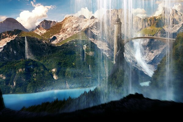 Desktop wallpaper waterfall