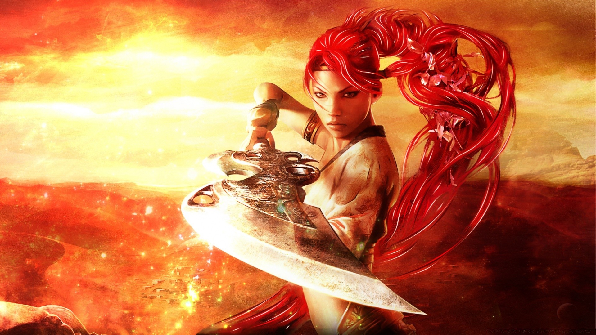 heavenly sword mujer arte adulto placer chica solo