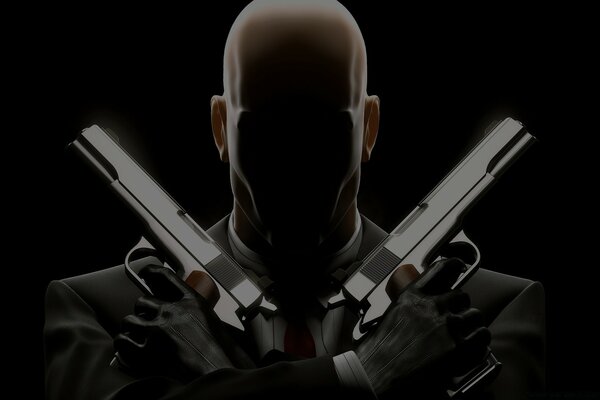 The hero is a Hitman with guns pistols