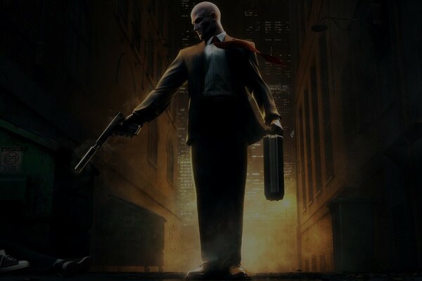 Wallpaper mit einem Agenten aus dem Hitman-Spiel