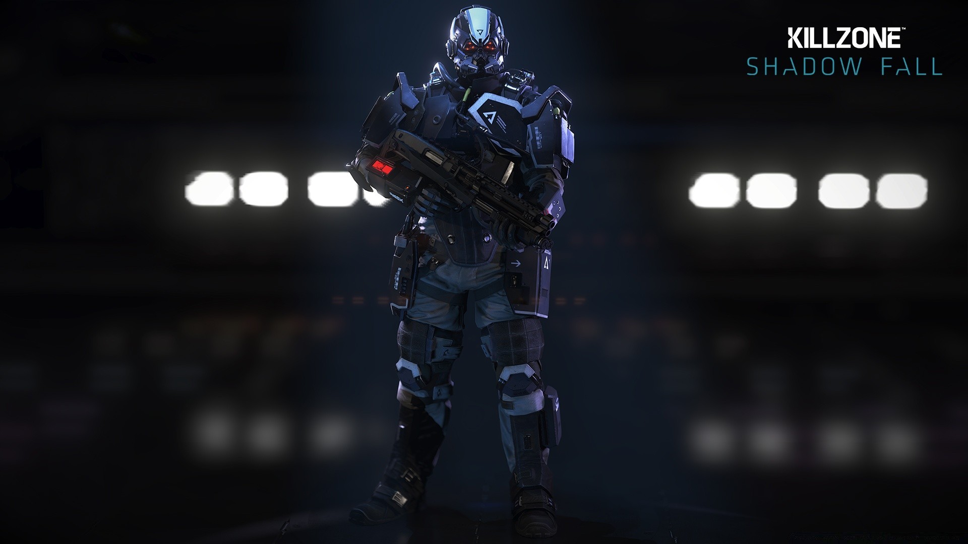 killzone futurista robô competição cyborg escuro luz retroiluminado