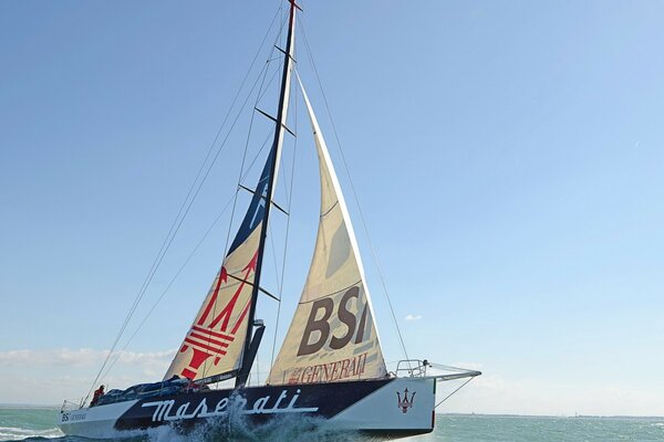 Sailing sports yacht at sea