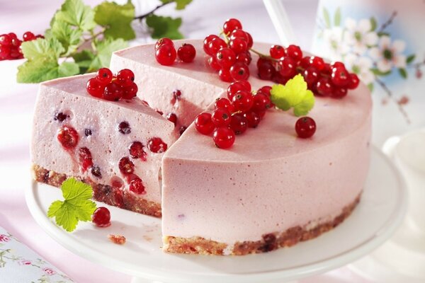 Tenera cheesecake appetitosa al ribes