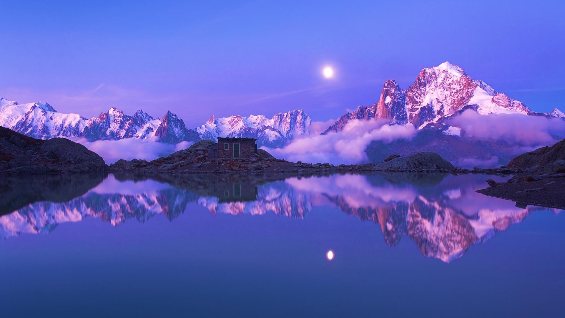 roches rochers et pierres rochers et pierres neige montagnes paysage hiver voyage soir aube eau ciel coucher de soleil réflexion