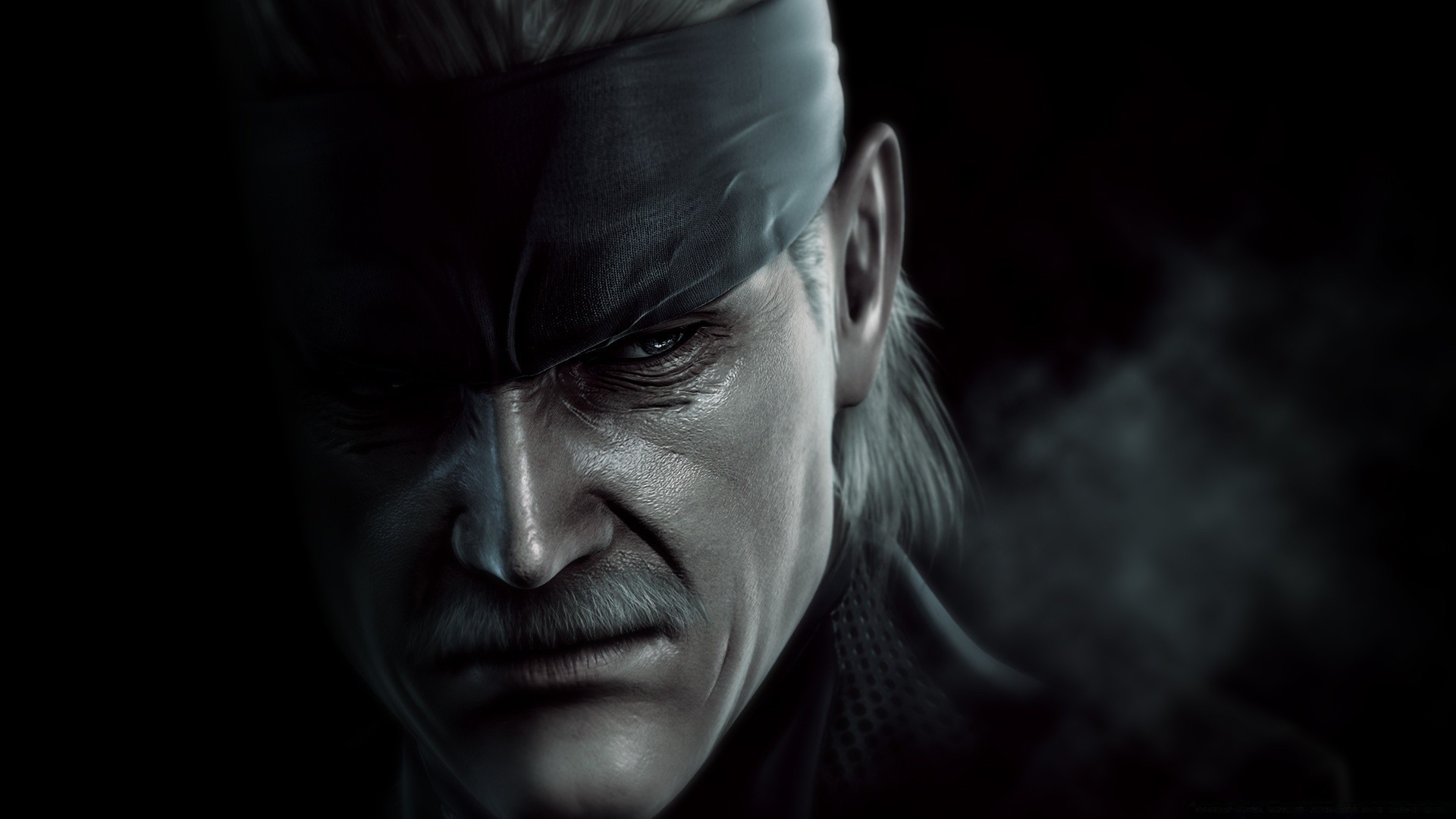 metal gear retrato solo hombre oscuro adulto monocromo